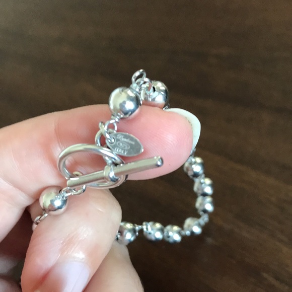 💯 925 Italian silver ball and chain bracelet - Picture 3 of 4
